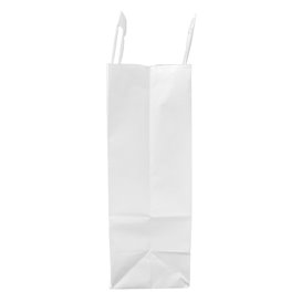 Sac en Papier Kraft Blanc avec Anses 100g/m² 22+11x27cm (25 Utés)