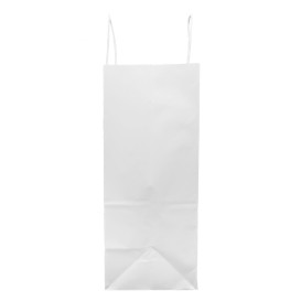 Sac en Papier Kraft Blanc avec Anses 100g/m² 25+13x33cm (200 Utés)