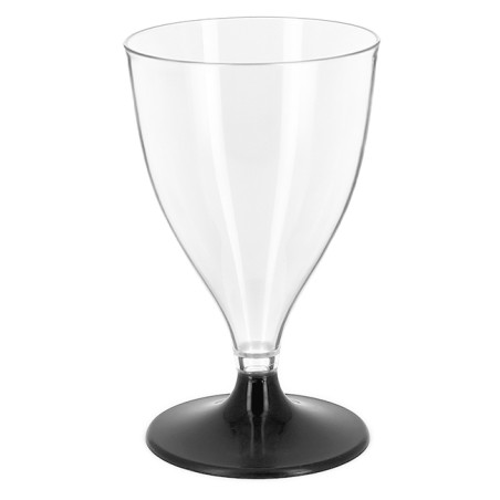 Verre à Vin Réutilisable Durable PS Pied Anthracite 200ml 2pcs (48 Utés)