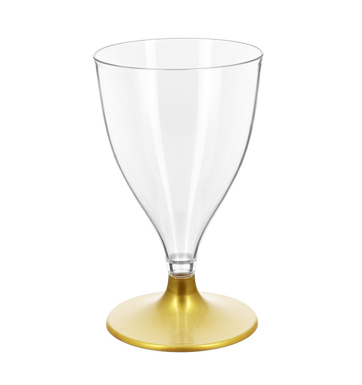 Verre Réutilisable PS Eau/Vin Pied Or 200ml 2P (48 Utés)