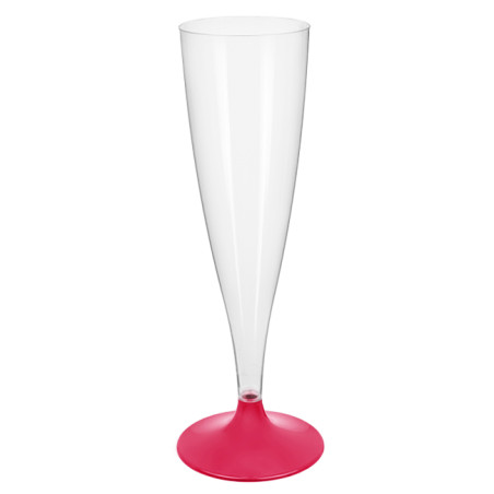 Flûte à Champagne Réutilisable PS Pied Fuchsia 140ml 2pcs (20 Utés)