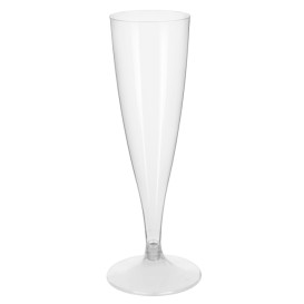 Flûte Champagne Plastique Pied Transparent 140ml 2P (400 Utés)