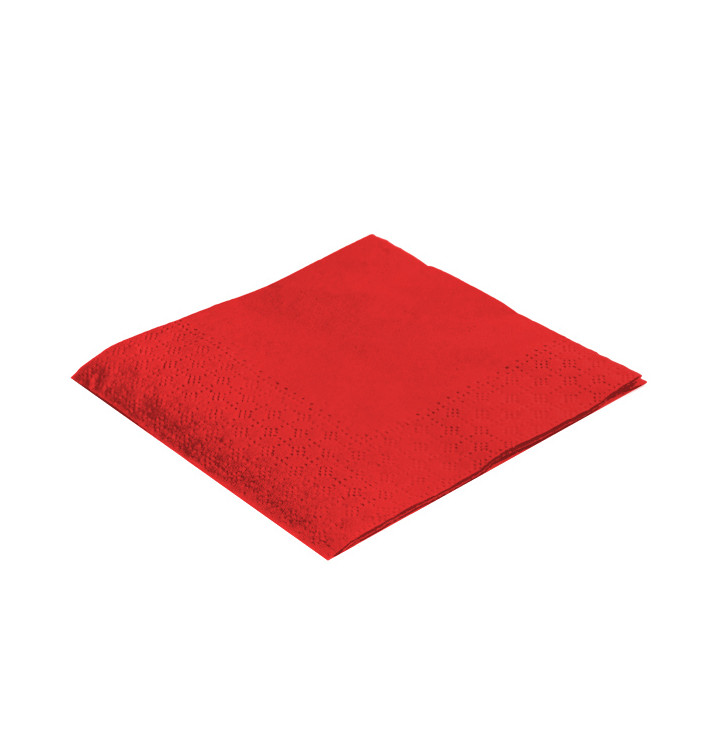 Papieren servet rood 20x20cm (100 stuks) 