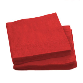 Serviette Papier à Cocktail 20x20 Rouge (100 Utés)