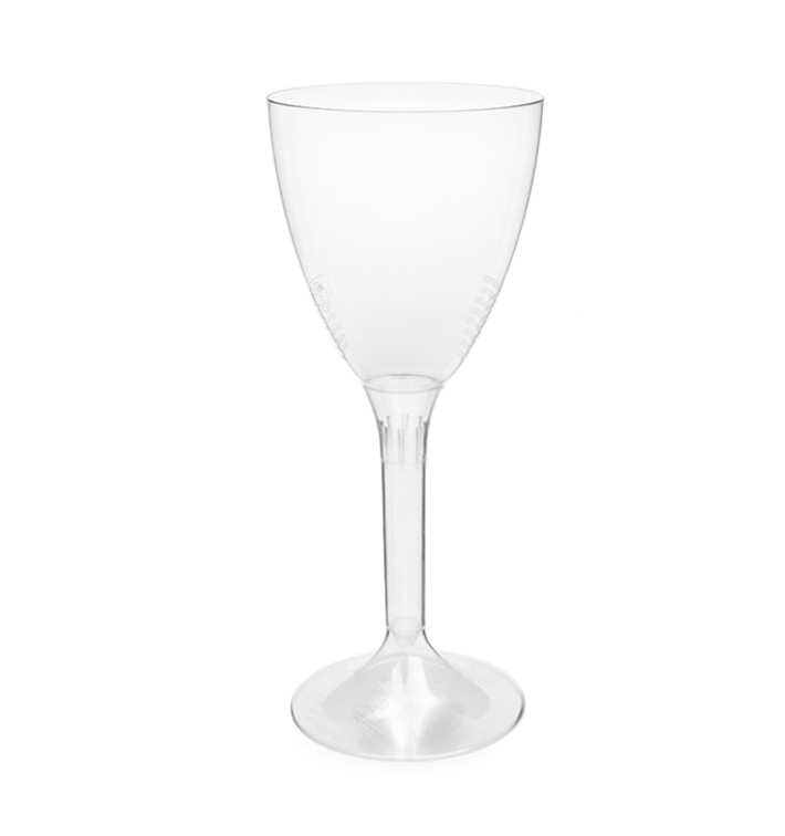 Verre Plastique Vin Pied Transparent 180ml 2P (200 Utés)