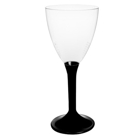 Verre à Vin Réutilisable PS Pied Noir 180ml 2pcs (200 Utés)