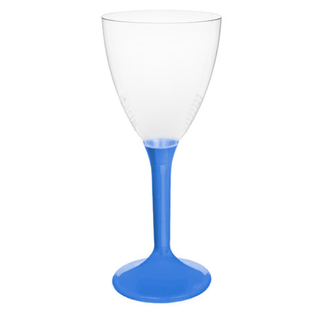 Verre à Vin Réutilisable PS Pied Bleu Méditerrannée 180ml 2P (20 Utés)