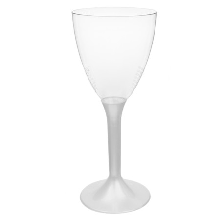 Verre à Vin Réutilisable PS Pied Blanc Perlé 180ml 2pcs (200 Utés)