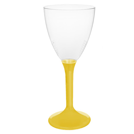 Verre à Vin Réutilisable PS Pied Jaune 180ml 2pcs (20 Utés)