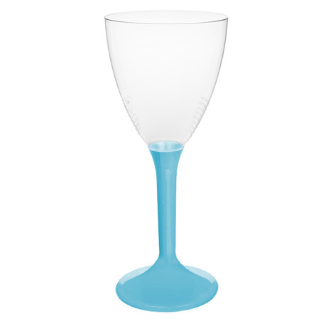 Verre à Vin Réutilisable PS Pied Turquoise 180ml 2pcs (200 Utés)