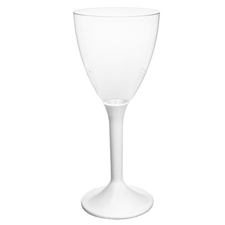 Verre à Vin Réutilisable PS Pied Blanc 180ml 2pcs (200 Utés)