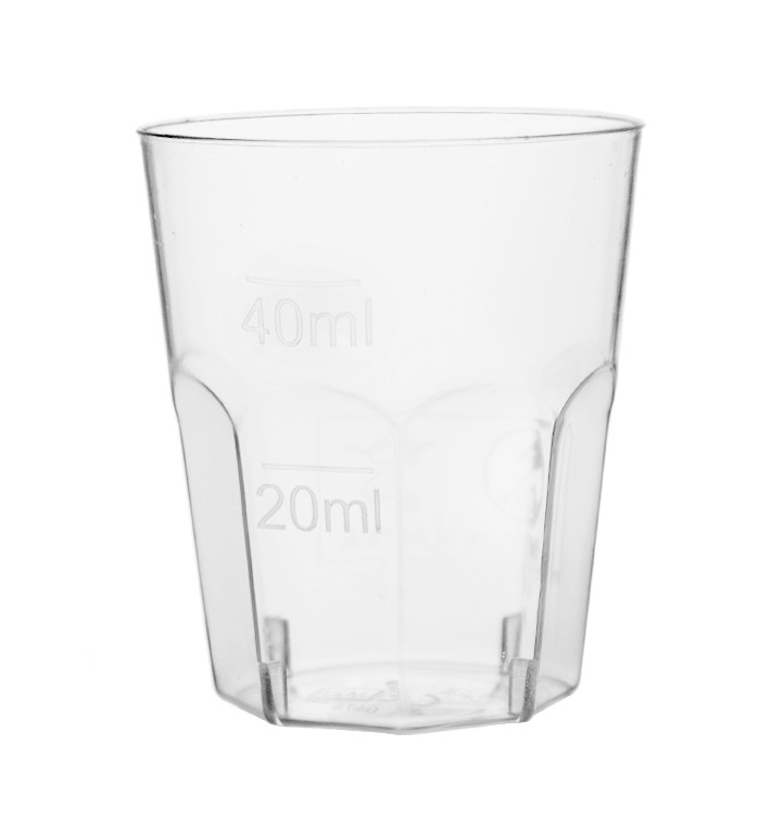 Verre Plastique à Shot Transp. PS Ø45mm 50ml (50 Utés)