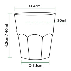 Verre Plastique à Shot Transp. PS Ø40mm 30ml (2000 Utés)