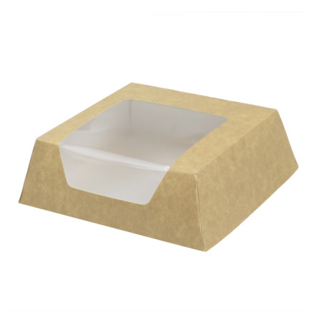 Boîte en Carton Kraft avec Fenêtre 120x120x40mm (500 Unités)