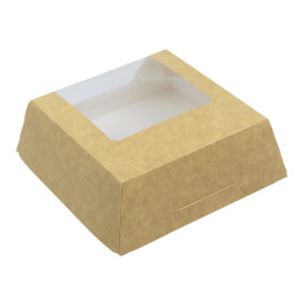 Boîte en Carton Kraft avec Fenêtre 120x120x40mm (500 Unités)