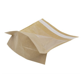 Sac avec Base et Fenêtre Fermeture Automatique Kraft 14x16 cm (4000 utés)