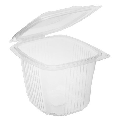 Bak met Vaste Deksel PP Transparant 750ml 14,2x12,3cm (50 stuks) 