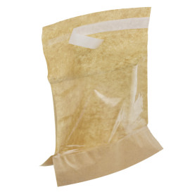 Papieren voedsel zak kraft zelfsluitend 14x16cm (100 stuks)