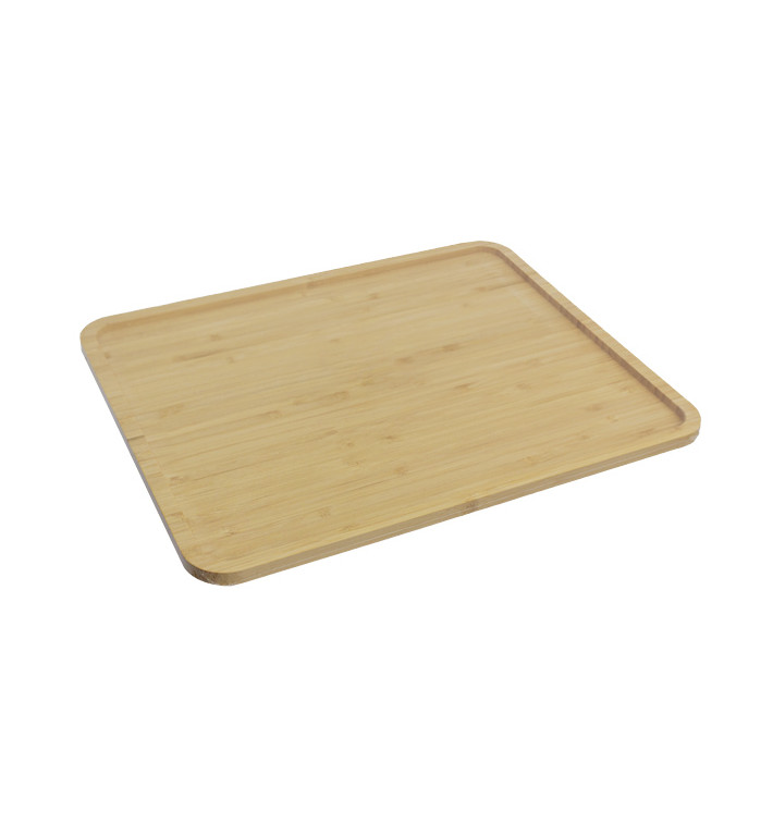 Plateau Cocktail en Bambou Naturel 32,5x26,5x1cm (10 Utés)