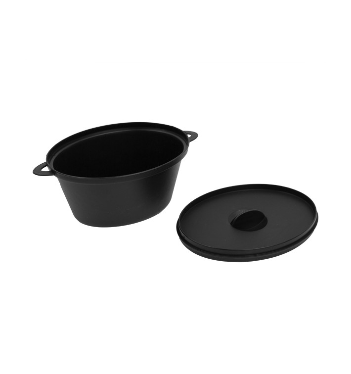 Verrine cocotte Noir avec Couvercle 15,6x10,1cm (144 Utés)