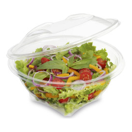 Plastic saladekom APET Rond vormig transparant 1000ml Ø18,6cm (240 stuks)