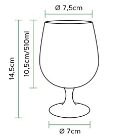 Flûte Réutilisable TRITAN Pour Bière Transp. Ø75mm 510ml (6 Utés)