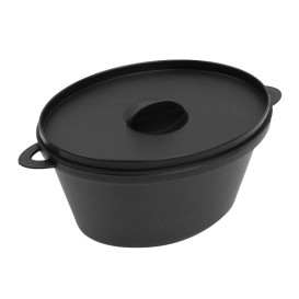 Verrine cocotte Noir avec Couvercle 15,6x10,1cm (6 Utés)