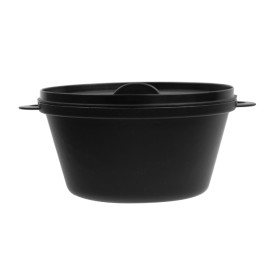 Verrine cocotte Noir avec Couvercle 15,6x10,1cm (6 Utés)