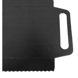 Plateau Rectangle Carton Noir Poignées 30x12 cm (600 Utés)