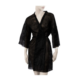 Wegwerp-laboratoriumjas "Kimono" "TST" PP zwart XL (100 stuks)