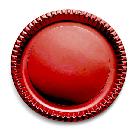 Papieren bord Rond vormig "Party" rood 29cm (60 stuks)