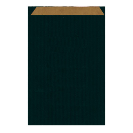 Sac Papier Kraft Noir 26+9x38cm (125 Utés)