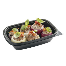 Plastic deli Container PP zwart 500ml 20x13x5cm (300 stuks)