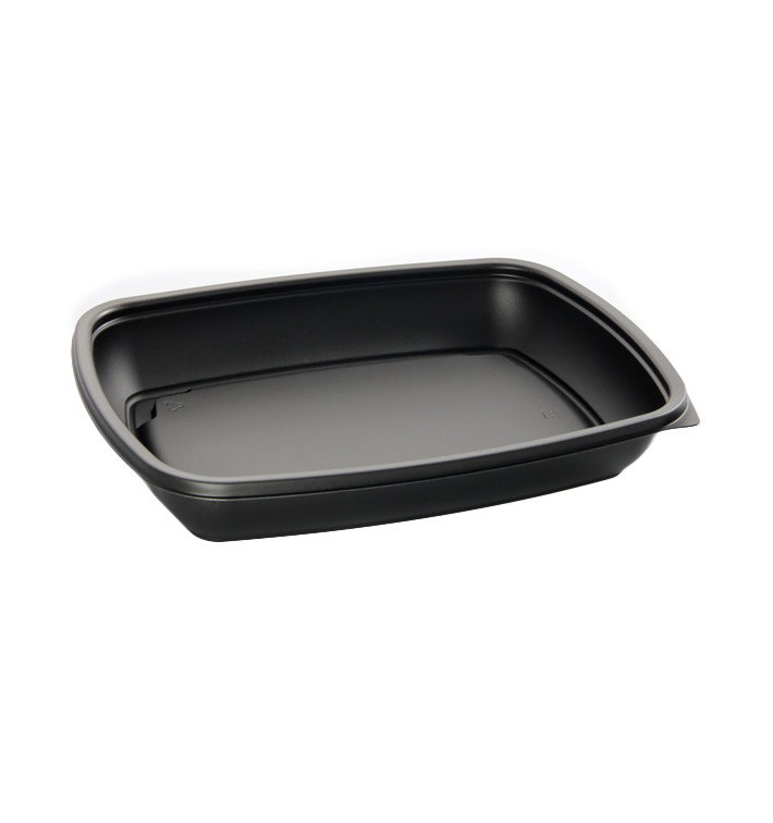 Barquette Plastique PP Noir 600ml 23x16,5cm (300 Utés)