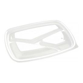 Plastic Deksel voor Deli Container PP Rechthoekige vorm 3C zwart 23x17cm (300 stuks)