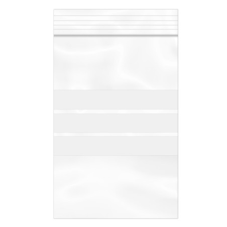 Sac en PE Fermeture zip à bandes blanches 10x15cm G160 (100 Utés)