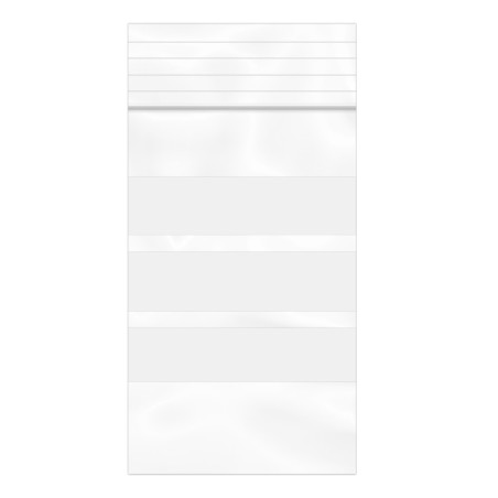 Sac en PE Fermeture zip à bandes blanches 4x6cm G200 (100 Utés)