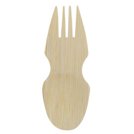 Tenedor Spork Bambú Degustación 9cm (20 Uds)