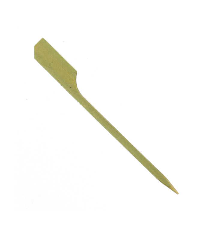 Pique en Bambou "Golf" verte naturelle 9cm (100 Utés)