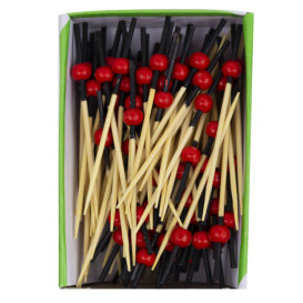 Prikkers Rood en Zwart 7cm Naturel Bamboe (1.200 stuks) 