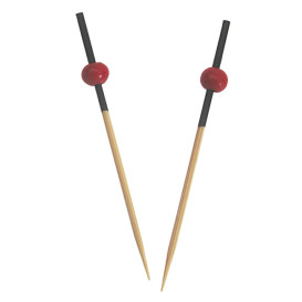 Prikkers Rood en Zwart 7cm Naturel Bamboe (1.200 stuks) 