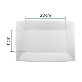 Plateau en Canne à Sucre Blanc Nice 280x190mm (500 Unités)