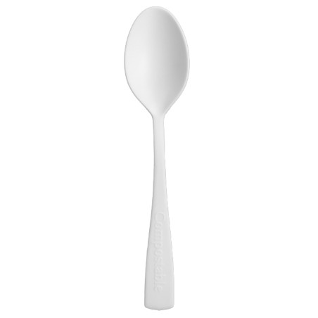 Petite Cuillère Biodégradable Réutilisable CPLA Blanche 10cm (100 Utés)