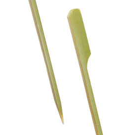 Bamboe vleespennen Golf Design Naturel groen 15cm (2.500 stuks)