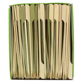 Bamboe vleespennen Golf Design Naturel groen 15cm (250 stuks) 