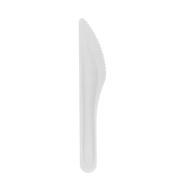 Couteau en Canne à Sucre Blanc 16cm (50 Utés)