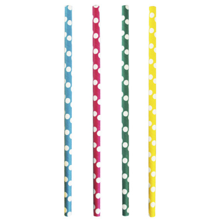 Paille Droite Papier Assortiment Ø8mm 24cm (3.000 Utés)