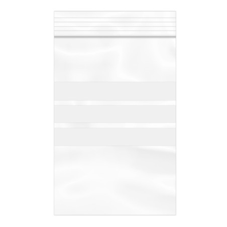 Sac en PE Fermeture zip à bandes blanches 10x15cm G200 (100 Utés)