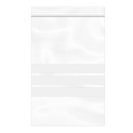 Sac en PE Fermeture zip à bandes blanches 12x18cm G200 (100 Utés)