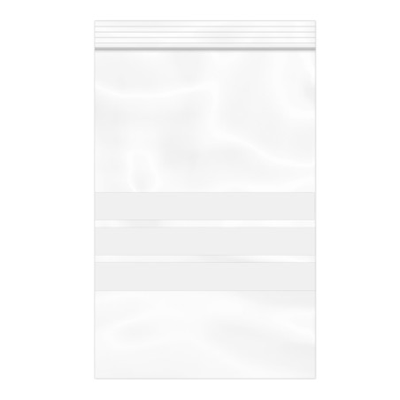 Sac en PE Fermeture zip à bandes blanches 12x18cm G200 (100 Utés)